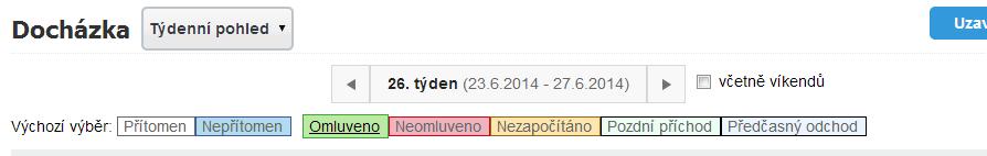 číslo nepřítomnosti v daném dni, bez jakýchkoliv detailnějších příznaků.