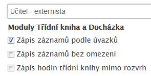 Možnosti práce s pokročilou docházkou z pohledu rolí učitele Co budou moci jednotlivé role učitelů v pokročilé docházce zadávat/zpracovávat? 1.