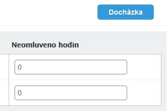 Tím se vyberou všichni žáci třídy v tabulce a zároveň se políčka nepřítomností zpřístupní pro editaci, tedy zadávání číselných hodnot absence).