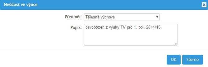 10. Osvobození žáka z docházky do výuky předmětu/ů V případě, že bude žák osvobozen z docházky do určitého předmětu nebo se bude např. jednat o žáka ZŠ, který plní PŠD v zahraničí (podle přísl.