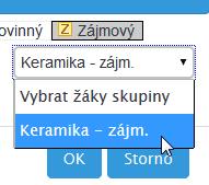 Následující obrázky zachycují přiřazení zájmového předmětu žákům do jejich studijního portfolia např.