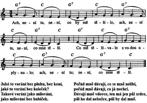 osnovy zapisuj různé noty a pomlky v taktech: Ach není, tu