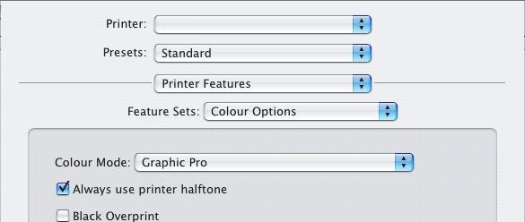 MAC OS X Používáte-li zdrojový dokument CMYK, proveďte simulaci inkoustových barev CMYK pomocí následujícího nastavení ovladače tiskárny: 1. Zvolte příkaz [File] (Soubor) [Print] (Tisk). 1 2 3 4 2.