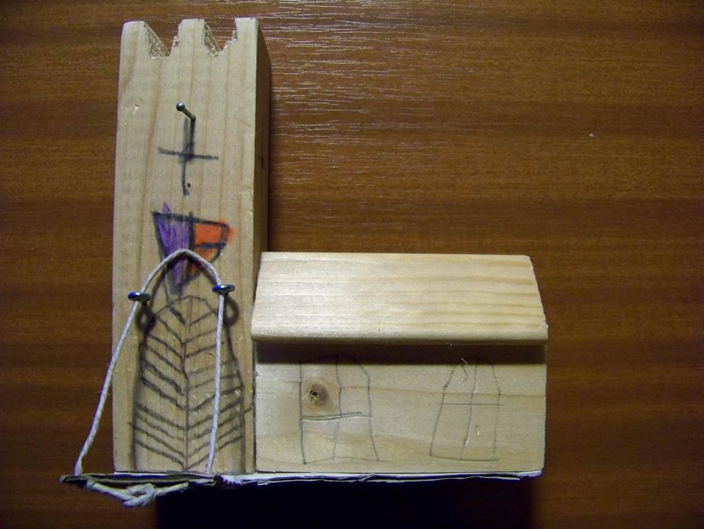NÁVOD NA VÝROBU PADACÍHO MOSTU MATERIÁL: - dřevěný hranolek (2 kusy) - krycí lišta tvaru L - tvrdý karton POMŮCKY: - pravítko, tužka,