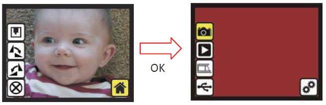 Symbol domečku je návrat zpět na hlavní menu skeneru bez uložení a editace právě