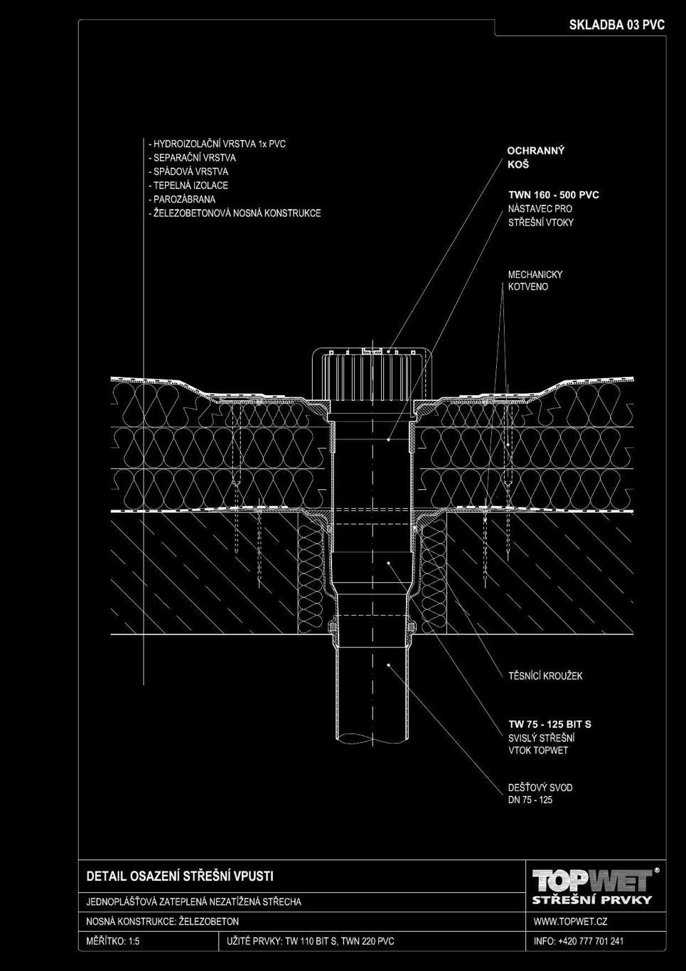 Pojem "DVOUSTUPŇOVÁ VPUST" ČSN 73 1901-2011 - C.1.3 V případě, že se pojistná hydroizolace odvodňuje do stejného kanalizačního potrubí jako hlavní hydroizolace, musí být na kanalizaci napojena samostatným vtokem.