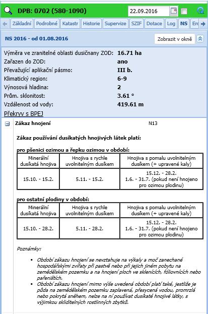 Zákaz hnojení detail DPB Zákaz hnojení v rámci NS do 31.07.