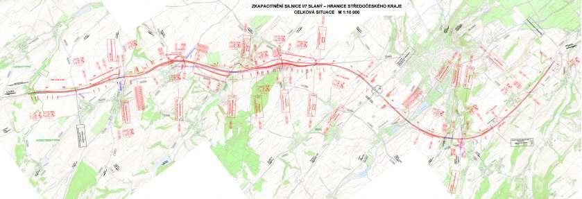 Zkapacitnění silnice I/7 Slaný-hranice Středoč.