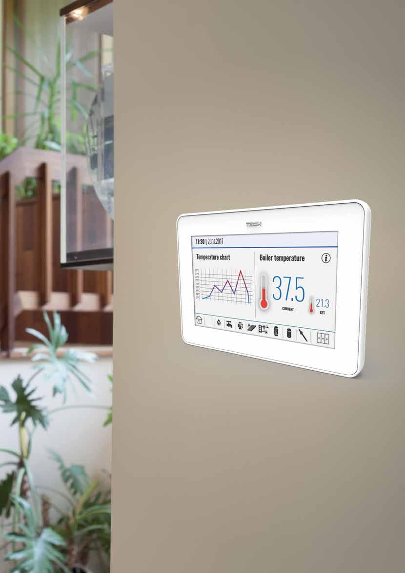 POKOJOVÉ TERMOSTATY Firma TECH vyrábí různé varianty elektronických pokojových termostatů: klasické dvoupolohové termostaty a termostaty s komunikací RS, a to jak v klasickém drátovém provedení, tak
