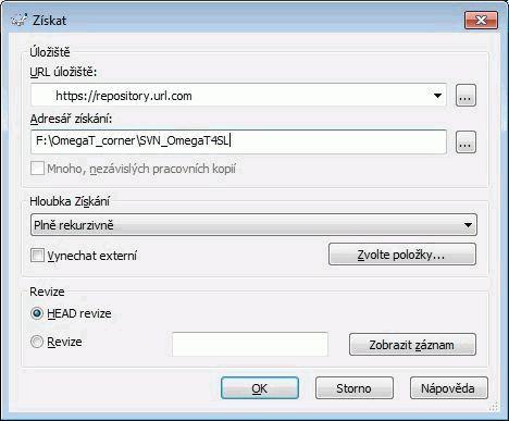 OmegaT Týmové projekty Vložte URL, kterou poskytl ProjectLocker do políčka URL úložiště. Ujistěte se, že políčko Adresář získání ( Checkout directory ) je správně, tj.