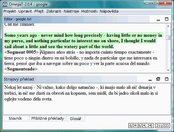 Strojový překlad Figure 19.1. Google Překladač příklad Španělský překlad je lepší než slovinský.