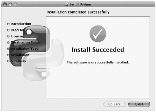 0.4. Instalace pod Mac OS X Stiskem tlačítka Close činnost instalátoru ukončíme.