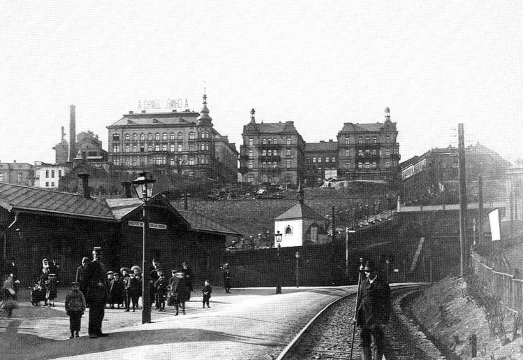 Původní zastávka Královské Vinohrady, anonymní fotografie kolem 1910