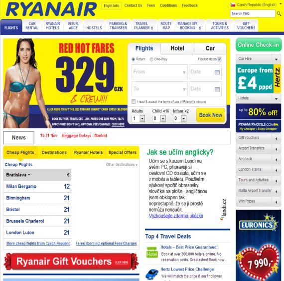 Internetová komunikace Jeden z dalších nástrojů, který využívá společnost Ryanair, je internet a jejich webové stránky. Jedno z dalších mott společnosti je: Dokud je to drahé, musíme to snížit 130.