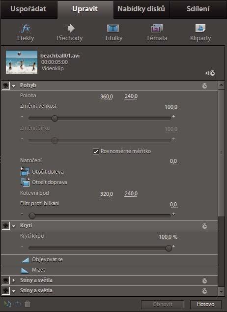 Pracovní plocha aplikace Adobe Premiere Elements 13 Pracovní plocha Upravit se zobrazeným zobrazením Vlastnosti efektu Další témata nápovědy Přehled zobrazení Projekt na stránce 22 Přidávání souborů