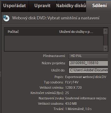 Ukládání a sdílení filmů 266 Vytváření souborů webových disků DVD pro stolní počítač 1 Na panelu Úlohy klepněte na kartu Sdílet.