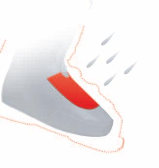 Ochrana prstové části před pronikáním vody Speciální vnější vrstva na povrchu vnitřní boty brání pronikání vody dovnitř boty