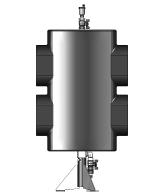 Hydraulický stabilizátor Těleso: svařený kulatý zásobník s připojovacími hrdly z bezešvých ocelových trubek včetně drážky Victaulic.