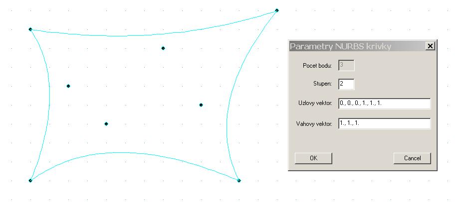 76: Zadání NURBS křivky 77: