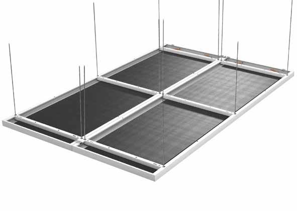 1 3 4 5 1 3 4 5 Ocelové lanko s jemným seřízením Jemné seřízení Měděný trubkový meandr Grafit Deska modulu Zavěšení stropního panelu se individuálně přizpůsobí stavebním podmínkám.