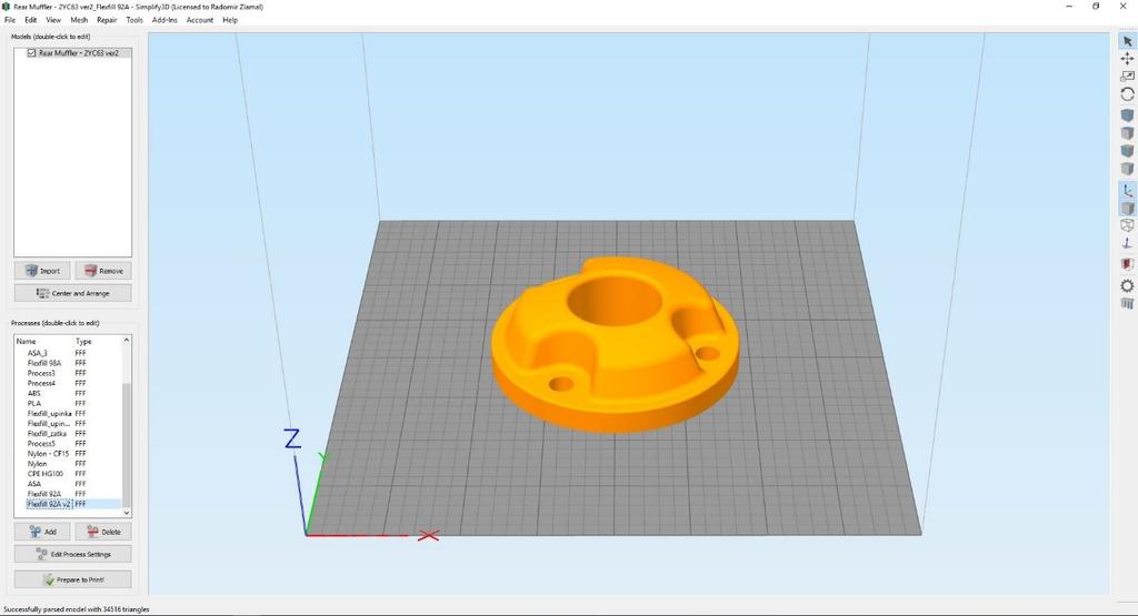 7.2.1 Nastavení procesních parametrů 3D tisku v softwaru Simplify3D Software Simplify3D (Obr. 76) je tzv.