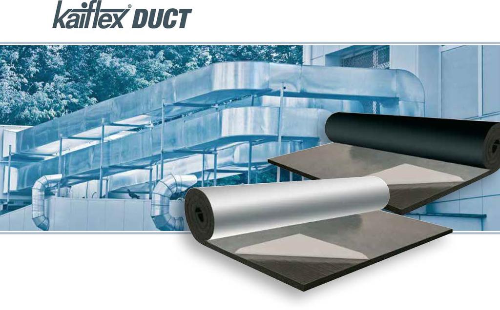 syntetický kaučuk Kaiflex DUCT je samolepící elastomer na bázi syntetického kaučuku černé barvy bez polepu (Kaiflex DUCT) nebo s polepem z hliníkové fólie (Kaiflex DUCT ALU) určený pro teplotu