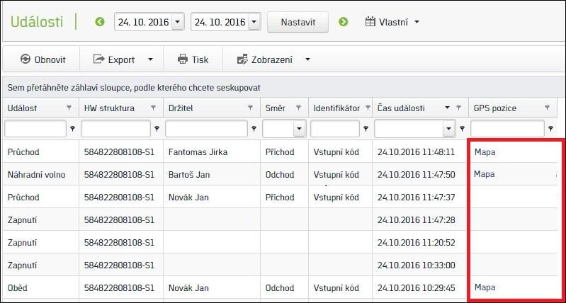 Varianta 3 1. Otevřete agendu Události. 2.