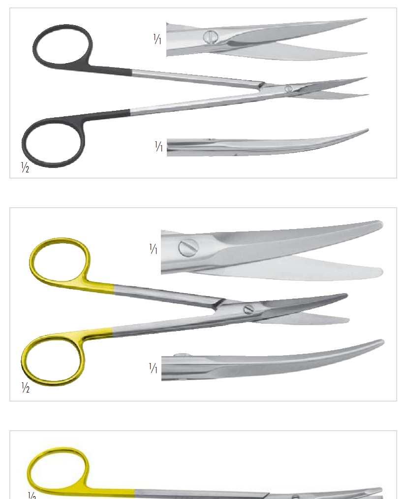 Nůžky na facelift 121-313-170 DAVIS SC zahnuté, špičaté, 180 mm 120-511-170 KAYE TC