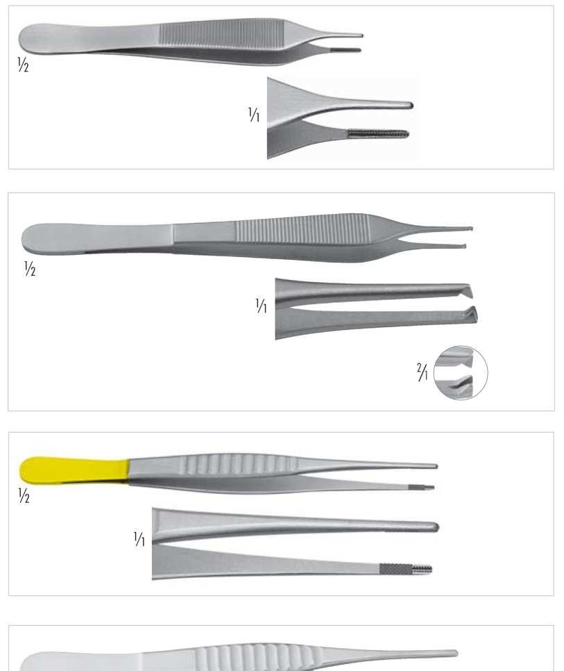 Pinzety 130-527-120 ADSON-DEBAKEY atraumatická, De Bakey vroubkování, 120 mm 130-550-150 MIKRO-ADSON