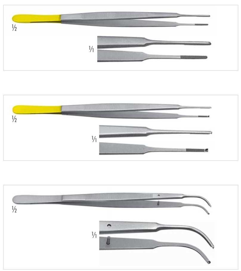 Pinzety 130-516-170 GERALD TC anatomická, 170 mm 130-518-170 GERALD TC chirurgická