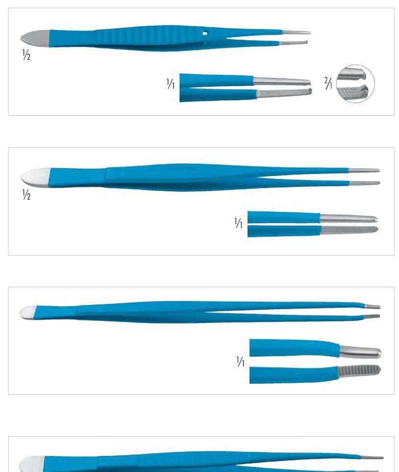 Pinzety monopolární izolované 130-720-150 GILLIES chirurgická 1x2 zuby, izolovaná, 150 mm 130-736-175 175 mm
