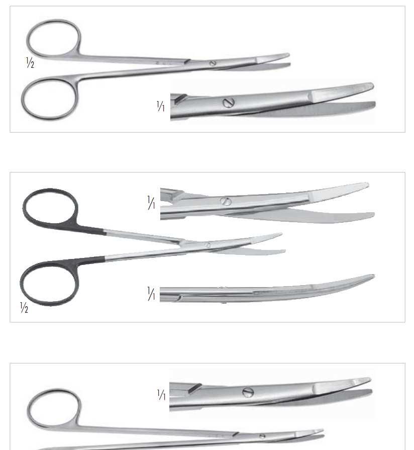 Nůžky preparační 120-065-130 RAGNELL preparační, mírně zahnuté, 130 mm 121-065-130 RAGNELL SC