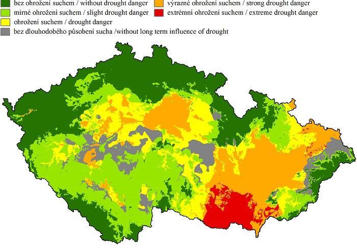mapy ohrožení smrkových porostů suchem (Obrázek X). Tyto mapy byly vytvořeny na základě dat poskytnutých od Českého hydrometeorologického ústavu (ČHMÚ).