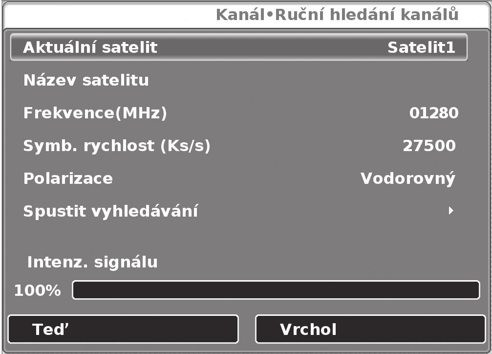 Základní nastavení Vyhledávání satelitních vysílání (pouze modely řady LE732) Auto ladění SADTV Umožňuje vyladit satelitní služby. 1 Na dálkovém ovládači stiskněte tlačítko MENU.