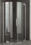 kruh dveře dvoukřídlé, R500, R550 provedení: stříbrná vysoký lesk sklo: čiré s Kermi Clean, dekorované sklo (dle