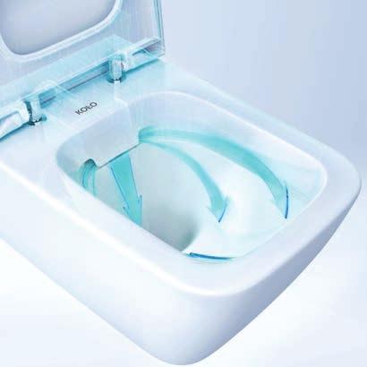 NOVÝ STANDARD PRO MODERNÍ KOUPELNY: WC BEZ SPLACHOVACÍHO KRUHU WC se splachovacím kruhem WC bez splachovacího kruhu bez nečistot a bakterií Při výběru WC dnes hraje kromě designu stále důležitější