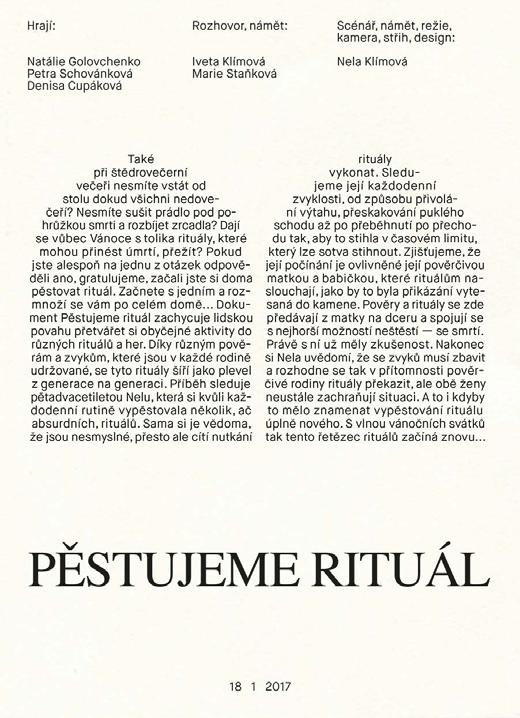 01 Pěstujeme rituál / We grow a ritual Plakát a leták k