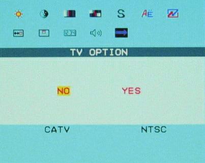 Režim OSD menu /TV, kabelová TV - CATV/ Krok 1 Pro přístup do OSD menu stiskněte tlačítko