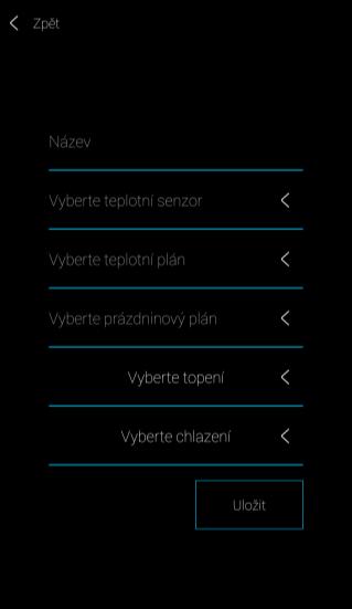 Nebo mohou v místnosti hlídat chlazení. Pro lepší přehlednost doporučujeme pro topné okruhy vytvořit samostatnou místnost (viz. kapitola 5.2.3 Místnosti, strana 21).