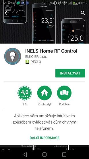 2. Instalace aplikace do mobilního telefonu s OS Android přes službu Google Play - Pomocí mobilního telefonu se připojte k internetu. - Aktivujte službu Google Play.