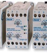 15 V 10 24 V DC TFKV-1 20/400 V C 00-400 V (adj.) 4-45 V (adj.) 0,2-15 s (adj.) 10 24 V C TFKV-14 00-400 V (adj.) 40-480 V (adj.) 0,2-15 s (adj.) 280 g Jsou určeny na kontrolu podpětí/přepětí ve fázích -fázových zařízení a obvodů.