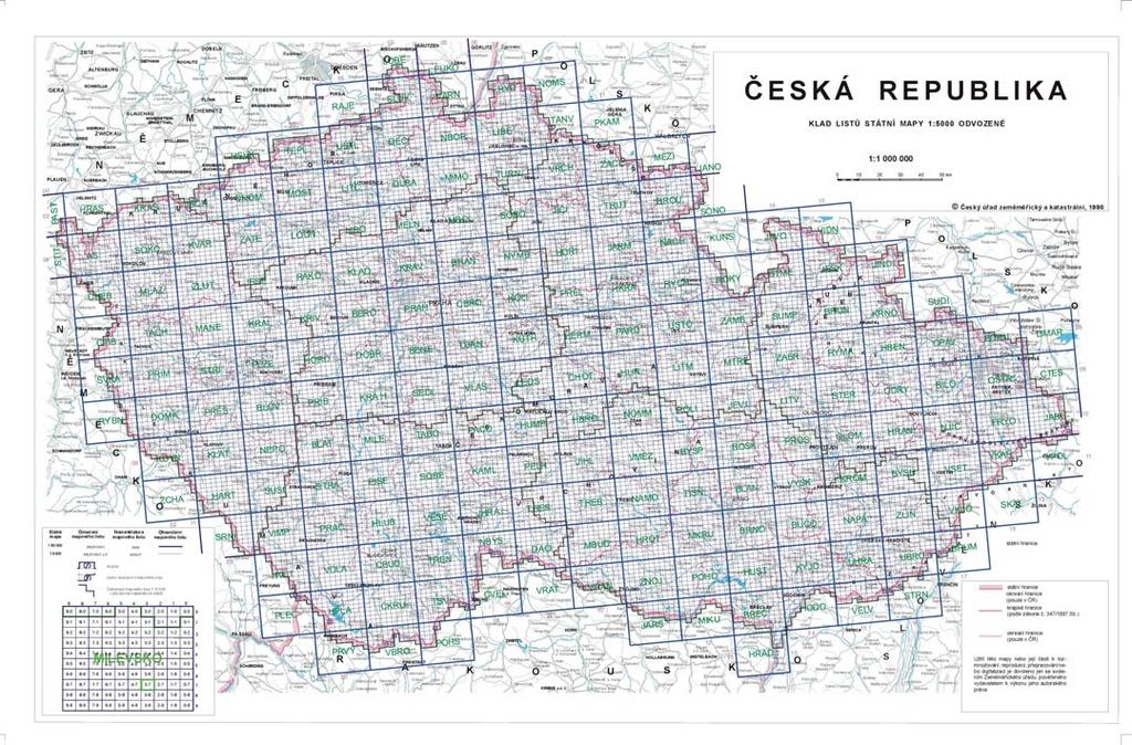 2 Ortofoto České republiky Ortofoto České republiky (Ortofoto ČR) představuje periodicky aktualizovanou sadu barevných ortofot v rozměrech a kladu mapových listů Státní mapy 1 : 5 000 (2 x 2,5 km).