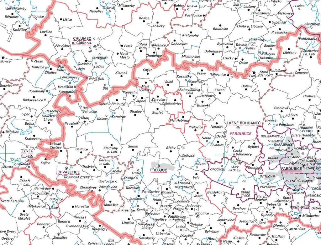 3 Mapy správního rozdělení Přehledné mapy v měřítkách 1 : 200 000, 1 : 500 000, 1 : 1 000 000 a 1 : 2 000 000, které poskytují informace o územně správním členění ČR.