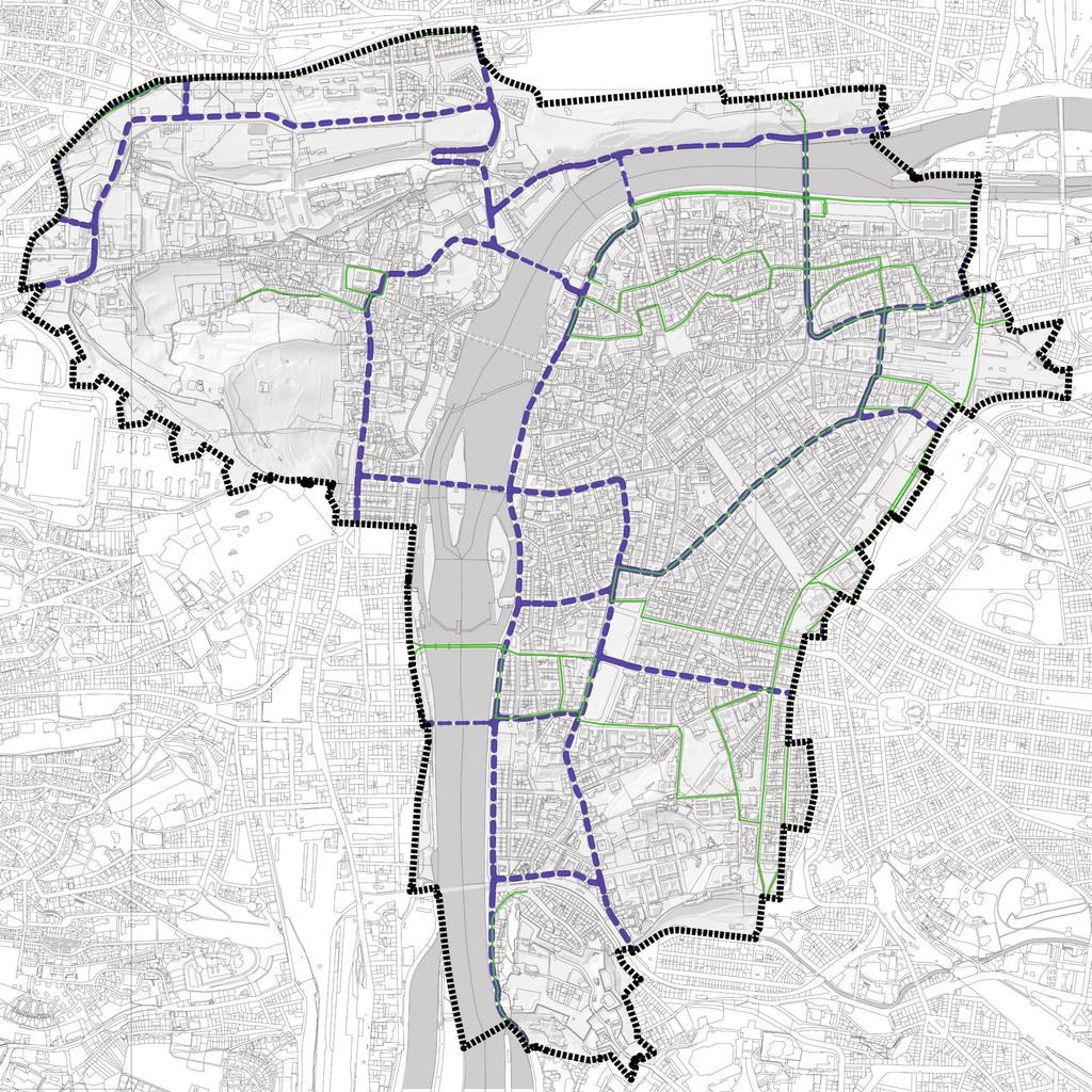 Obr. 4: Trasy tramvajových tratí (fialová)