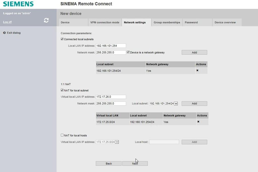 Sinema Remote Connect Nastavení