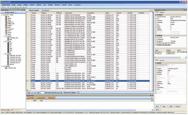 Podpora projektové databáze. Pertinax6 dovede pracovat s databází, která obsahuje záznamy o signálech, které vstupují a vystupují ze stanic v celém projektu.