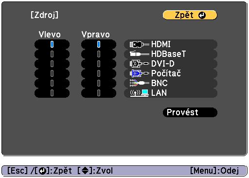 143 b Stiskněte tlčítko [Menu]. Zobrzí se okno Nstv. Split Screen. Stejné operce je možné provádět podle následujícího postupu.