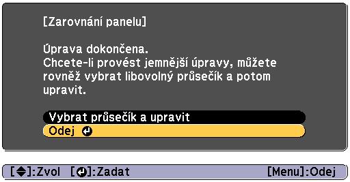 Údržb obrzu 204 g h i (2) Vyberte kombinci R (červená), G (zelená) B (modrá) pro brvu mřížky. R/G/B: Zobrzí kombinci všech tří brev; červené, zelené modré. Aktuální brv mřížky je bílá.