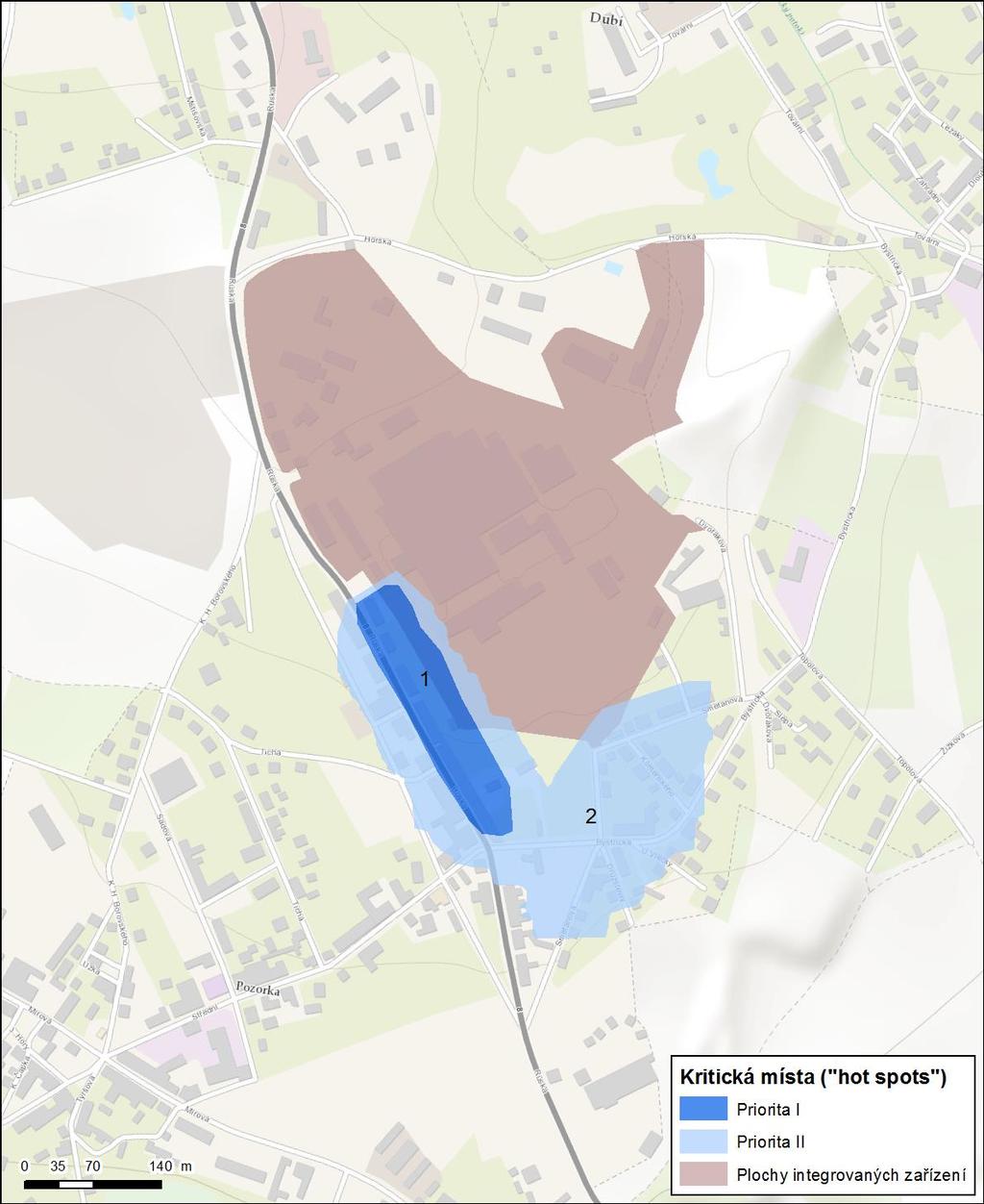 Obr. 20 Situace hot spots v Dubí integrovaná