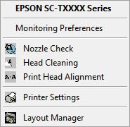 Tipy pro použití ovladače tiskárny (Windows) Poznámka: Pokud vyberete ikonu Shortcut Icon (Ikona zástupce) na obrazovce Monitoring Preferences (Předvolby sledování), ikona zástupců Utility se zobrazí